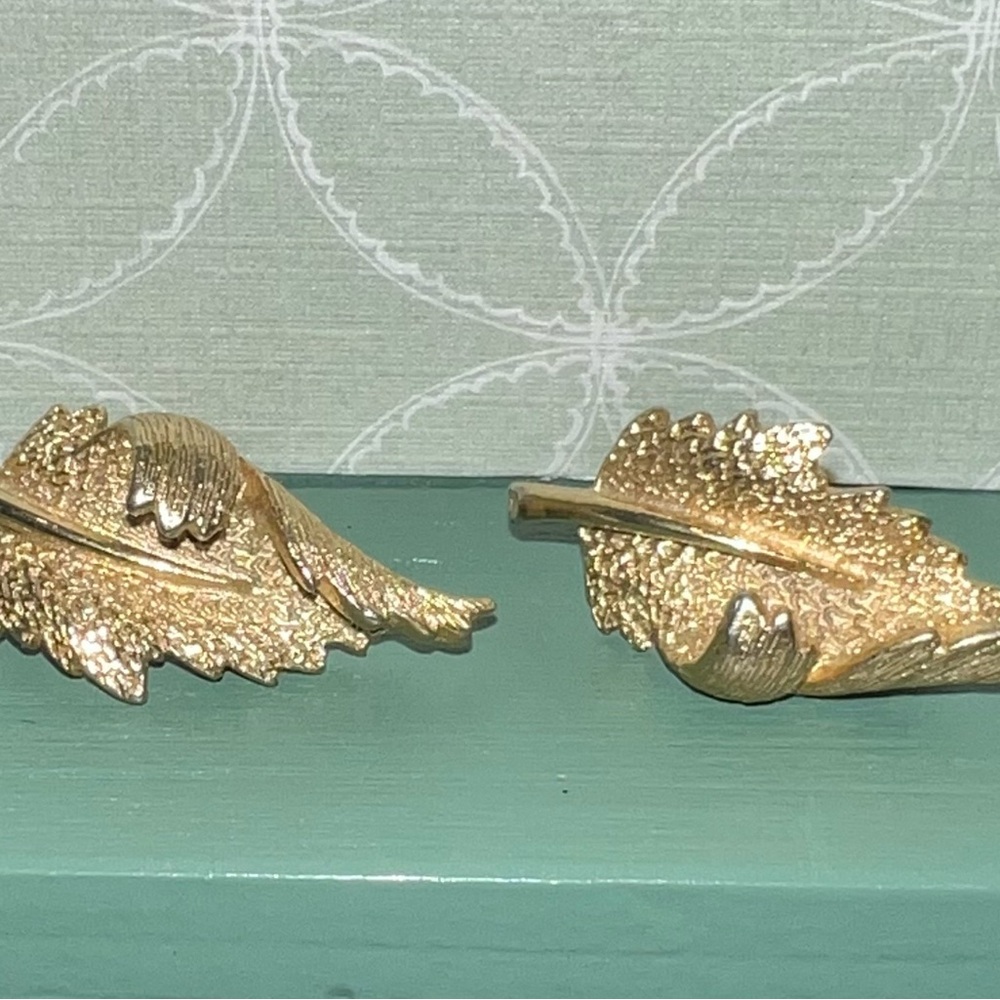 Gold Leaf Vintage Coro Earrings